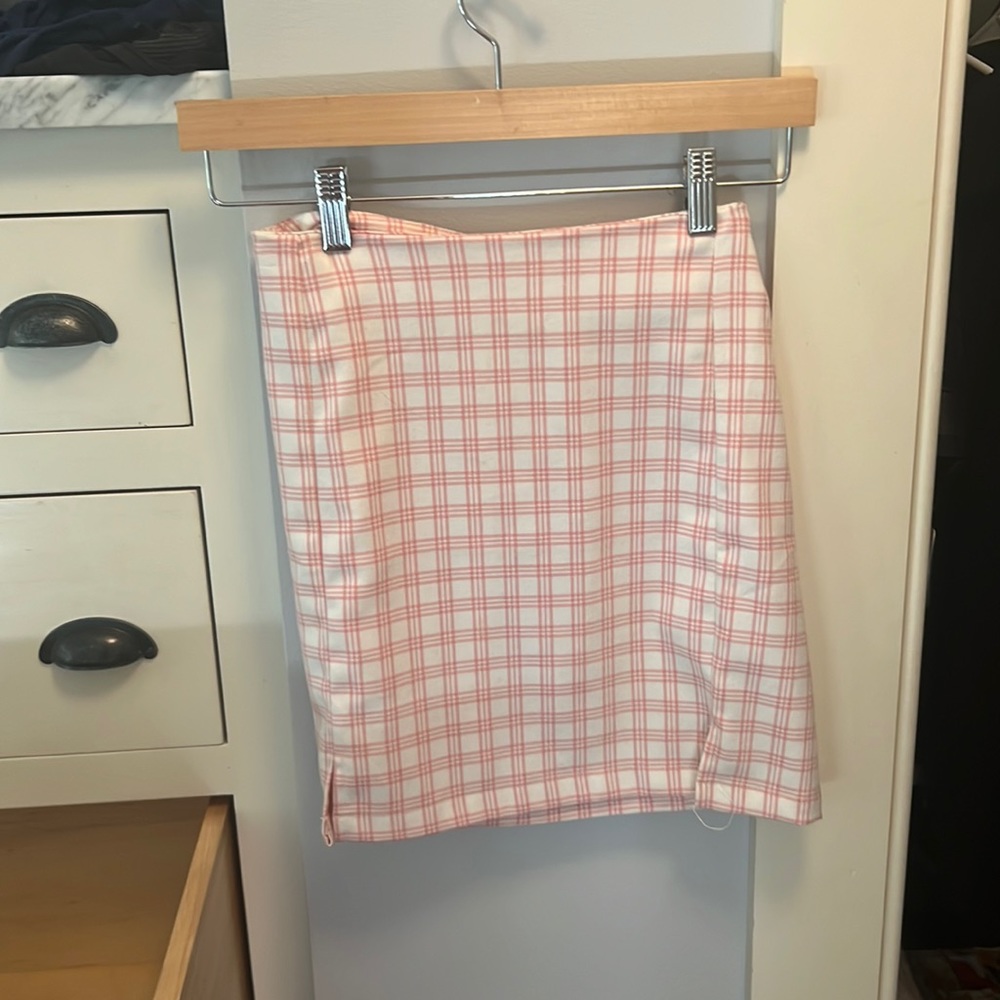brandy melville plaid pink cara skirt